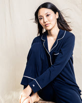 Women’s Pima Pajama Set | Navy Pajama Sets Petite Plume 