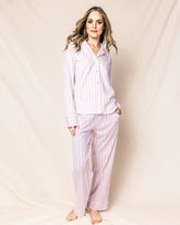 Women's Pima Pajama Set in Pink Stripe Women's Pajamas Petite Plume 