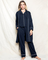 Women's Pima Robe | Navy Robes Petite Plume 