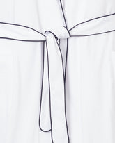 Women's Pima Robe | White with Navy Piping Robes Petite Plume 