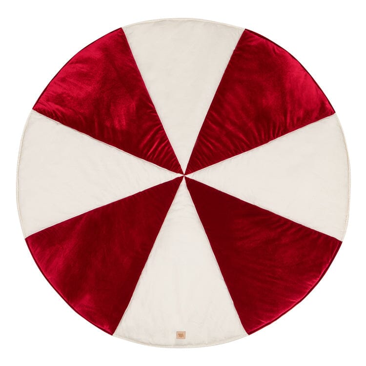 Christmas “Red Candy” Round Patchwork Mat Mat moimili.us 