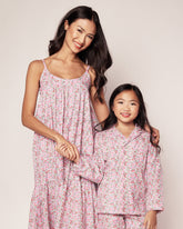 Kid's Twill Pajama Set in Fleurs de Rose Children's Pajamas Petite Plume 