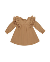 Long Sleeve Flutter Dress | Golden Dresses Quincy Mae GOLDEN 0-3M 