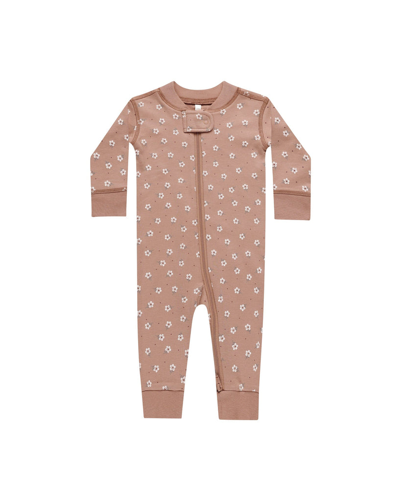 Zip Long Sleeve Sleeper | Rose Ditsy Onesies Quincy Mae ROSE 0-3M 