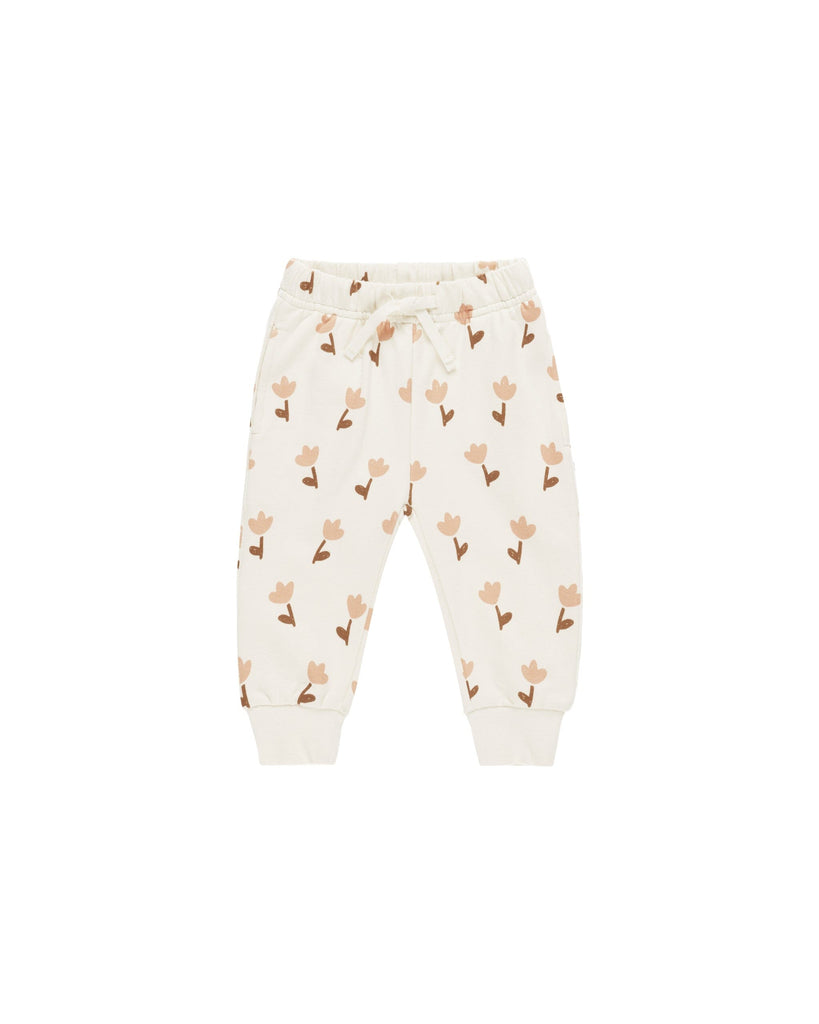 Relaxed Fleece Sweatpant | Tulips Bottoms Quincy Mae IVORY 0-3M 