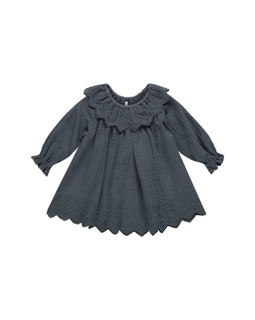 Long Sleeve Isla Dress | Indigo Dresses Quincy Mae INDIGO 3-6M 