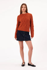 Cable Knit Sweater | Rust Sweaters Rolla's 