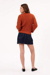 Cable Knit Sweater | Rust Sweaters Rolla's 