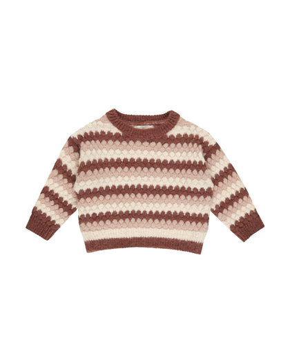 Aspen Sweater | Multi Stripe Sweaters Rylee & Cru BRICK 2-3Y 