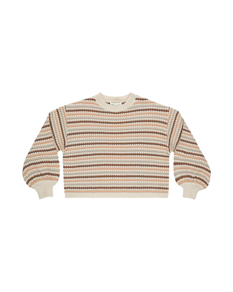 Boxy Crop Sweater | Honeycomb Stripe Sweaters Rylee & Cru NATURAL 4-5Y 