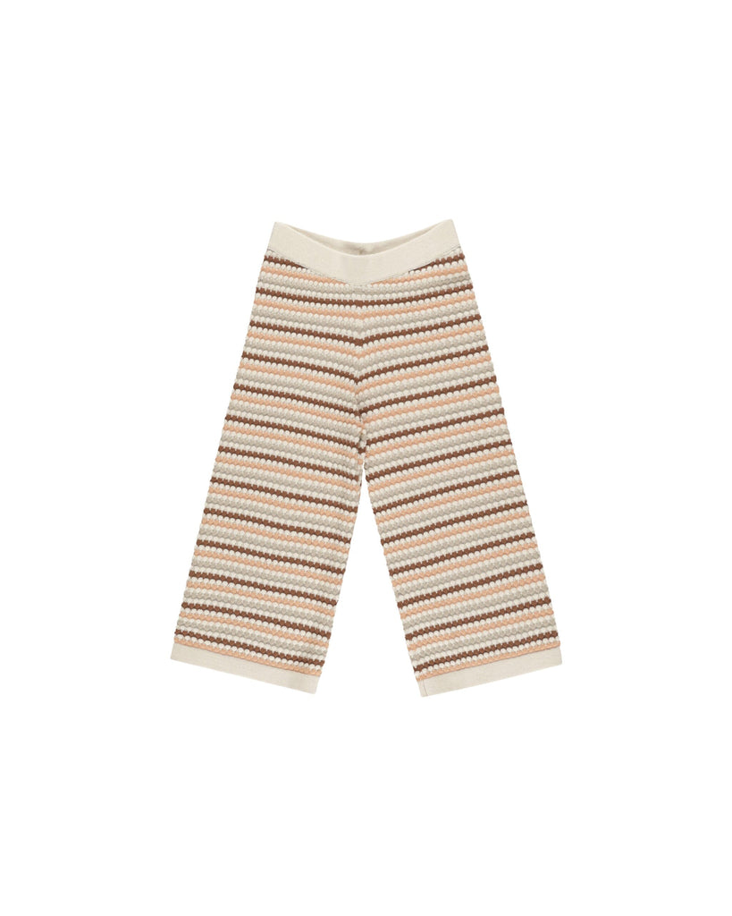 Knit Wide Leg Pant | Honeycomb Stripe Bottoms Rylee & Cru NATURAL 4-5Y 