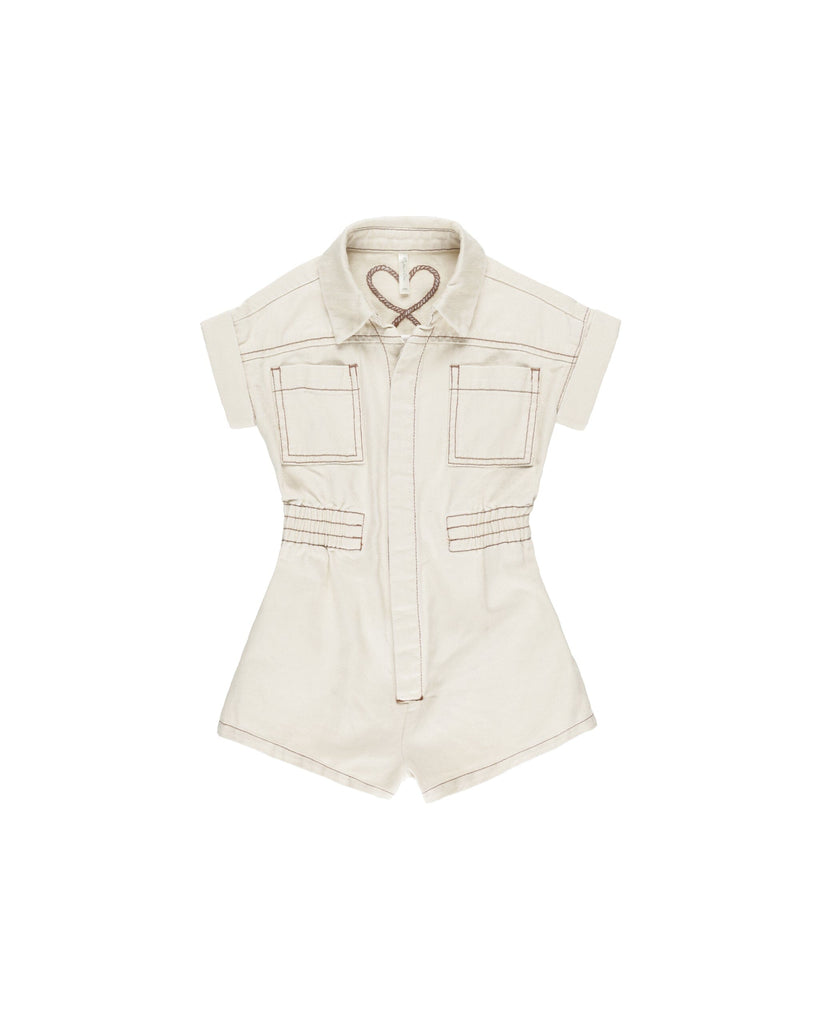 Utility Romper | Natural Jumpsuits & Rompers Rylee & Cru Natural 2-3Y 