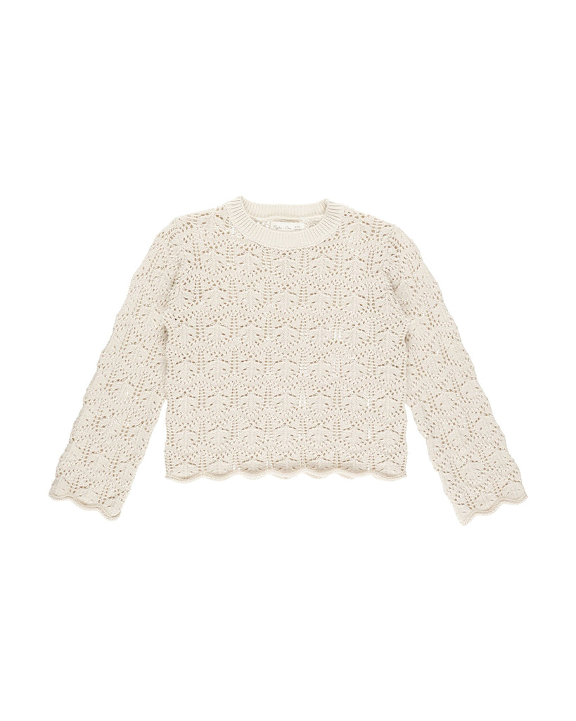 Crochet Knit Pullover | Natural Sweaters Rylee & Cru NATURAL 2-3Y 