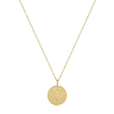 Round Sun Pendant With Cz Center Stone Necklace Necklaces eklexic 14k Gold Vermeil 