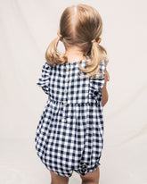 Baby's Twill Ruffled Romper | Navy Gingham Jumpsuits & Rompers Petite Plume 