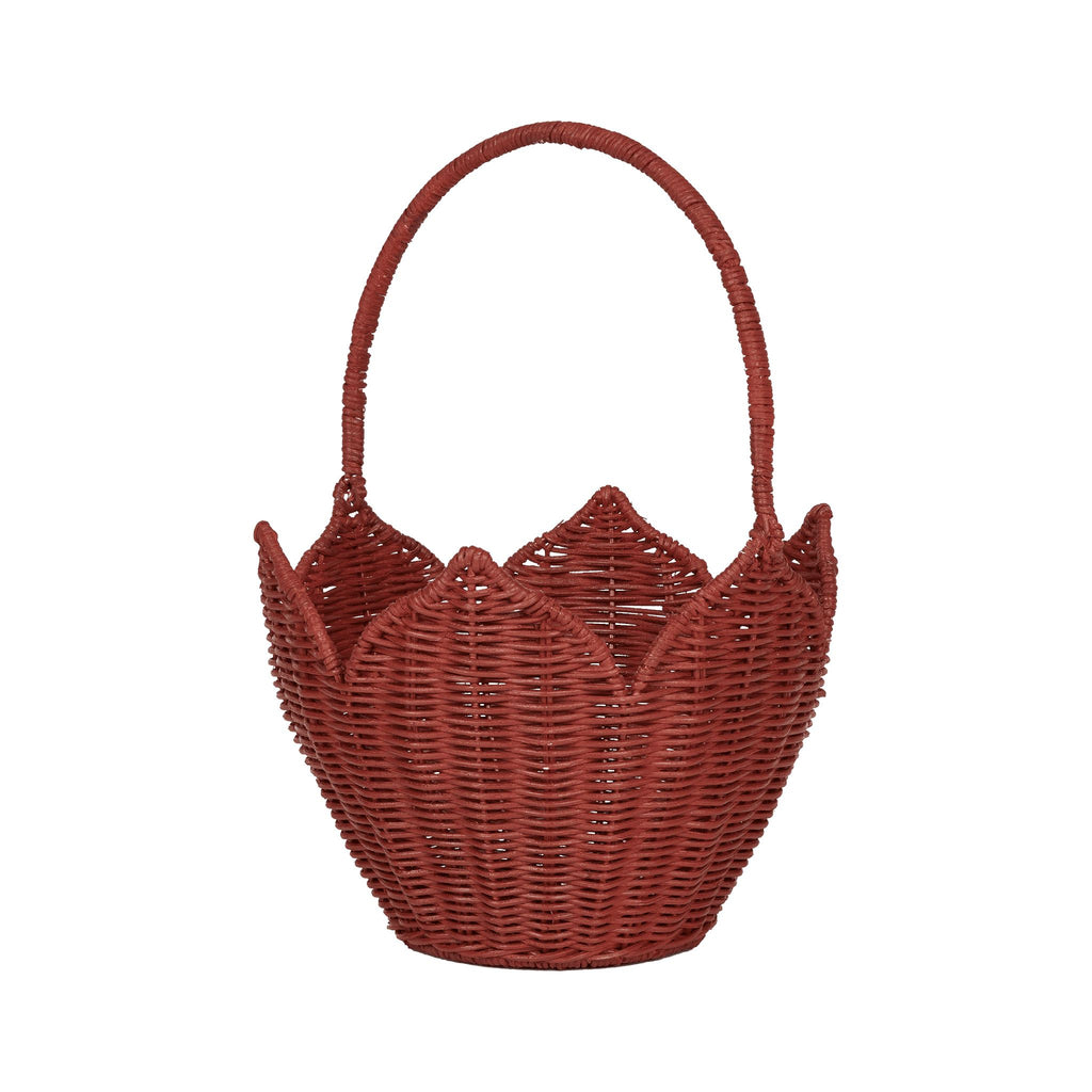 Rattan Poinsettia Carry Basket | Red Baskets Olli Ella 