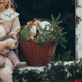 Rattan Poinsettia Carry Basket | Red Baskets Olli Ella 