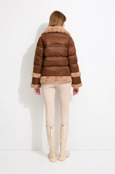 Ripple Puffer Jacket | Truffle Brown Jackets Unreal Fur 