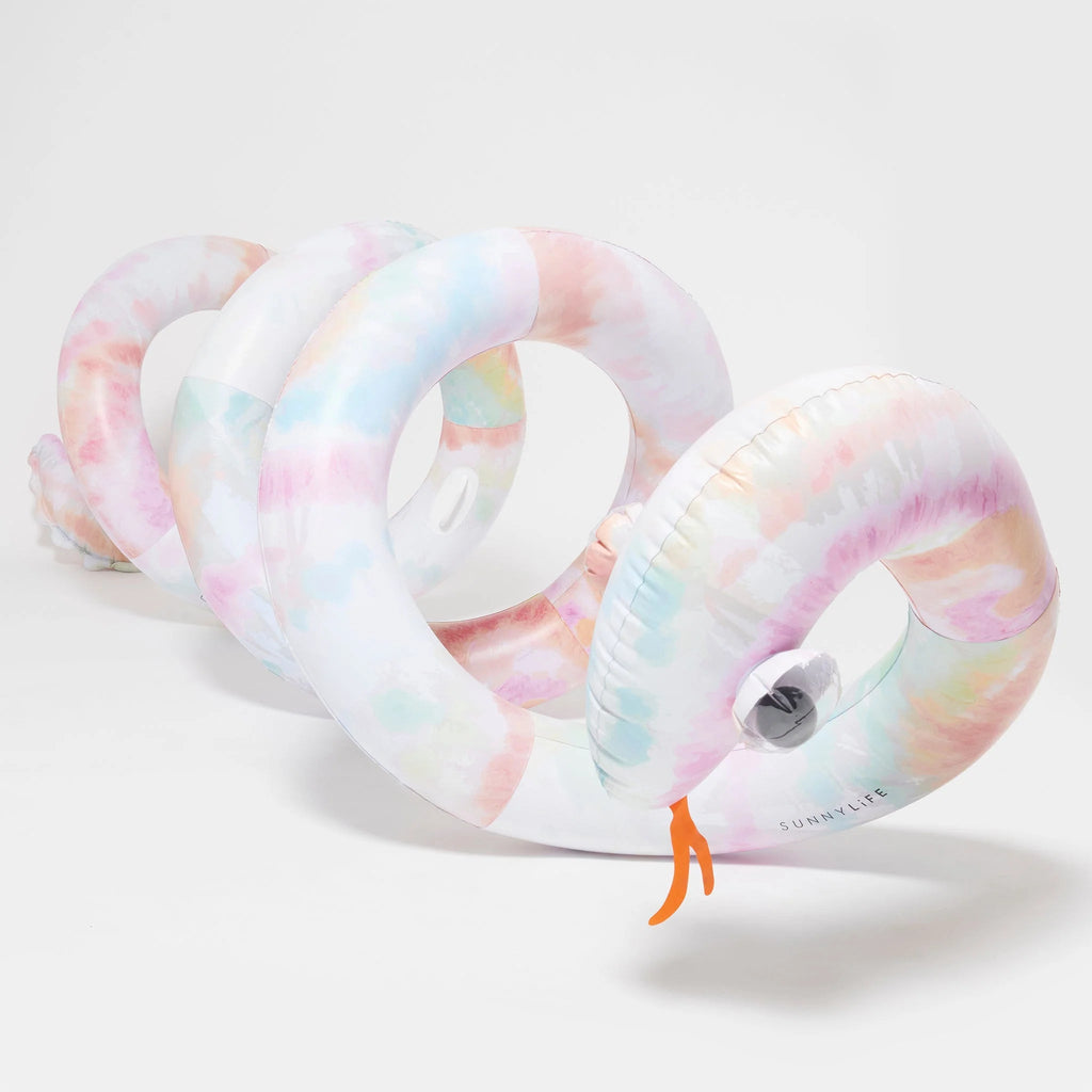 Giant Inflatable Noodle Snake | Tie Dye Multi Swim Accessories SunnyLife 