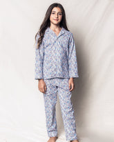 Kid's Twill Pajama Set in Fleur D'Azur Children's Pajamas Petite Plume 