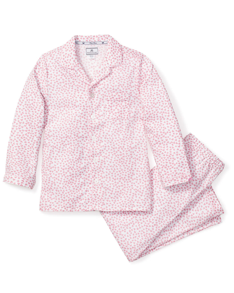 Kid's Twill Pajama Set in Sweethearts Children's Pajamas Petite Plume 