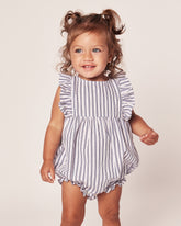 Baby's Twill Ruffled Rompers | Navy French Ticking Jumpsuits & Rompers Petite Plume 