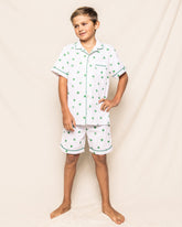 Kid's Twill Pajama Short Set in Shamrocks Children's Pajamas Petite Plume 