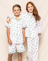 Kid's Twill Pajama Short Set in Shamrocks Children's Pajamas Petite Plume 