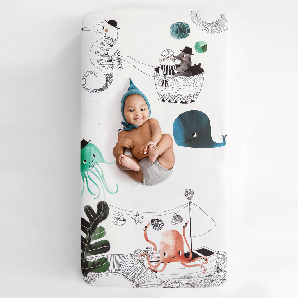 Underwater Love Mini Crib Sheet Crib sheets Rookie Humans 