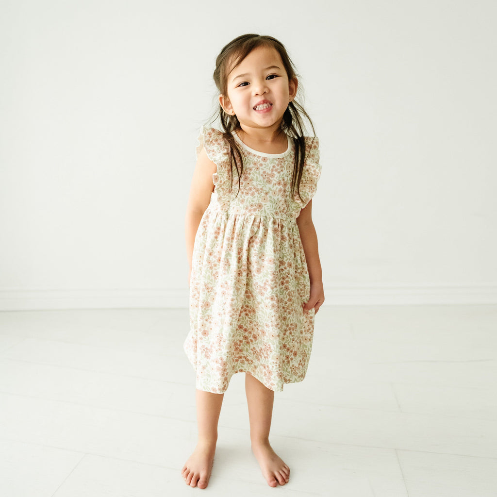 Organic Baby Flutter Dress | Summer Floral Dresses Makemake Organics 