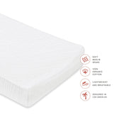 Quilted Changing Pad Cover in GOTS Certified Organic Muslin Cotton | White Changing Mats & Pads Babyletto 