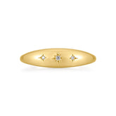 Tapered Cz Studded Galaxy Ring Rings eklexic 14K Gold Vermeil 6 