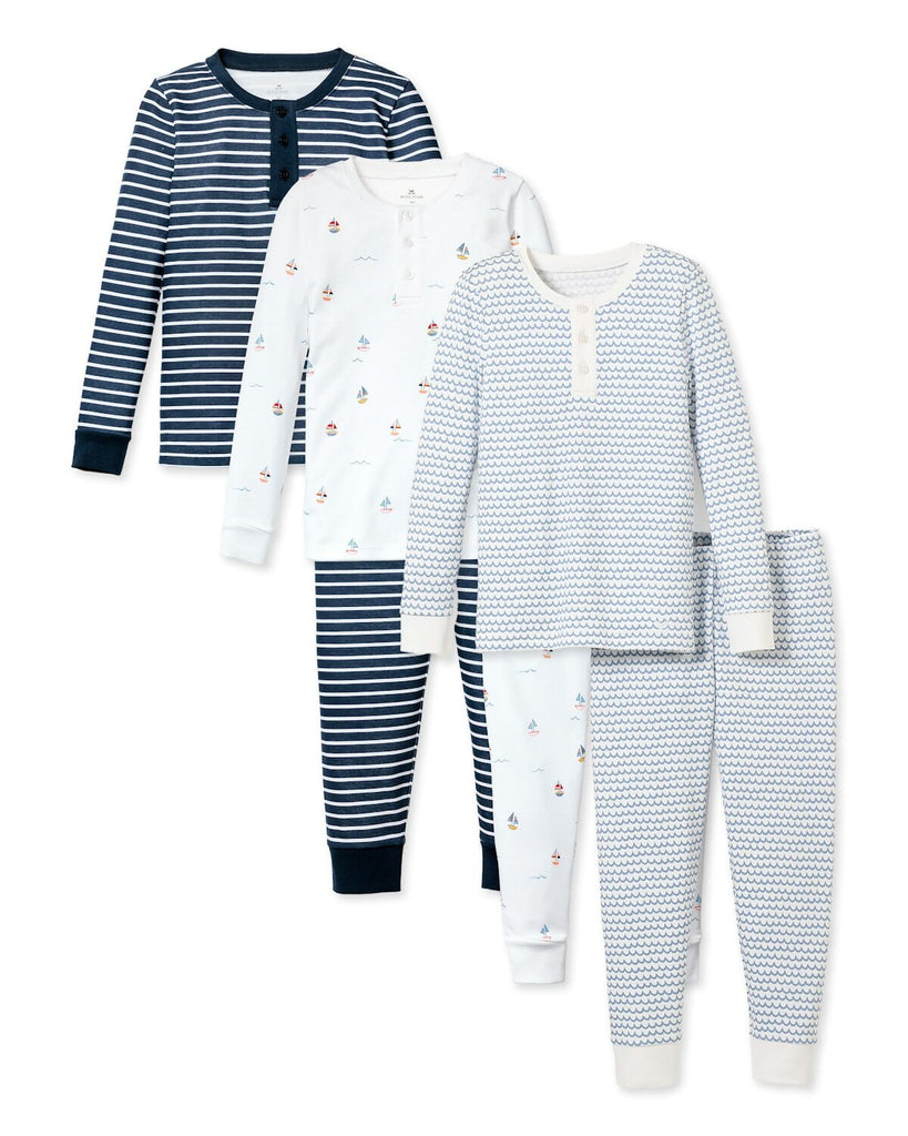 Boy's Pima Snug Fit Pajama Trio Pajama Sets Petite Plume 