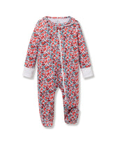 Baby's Pima Ruffle Collar Romper in Fleurs des Bois Children's Pajamas TF Petite Plume 