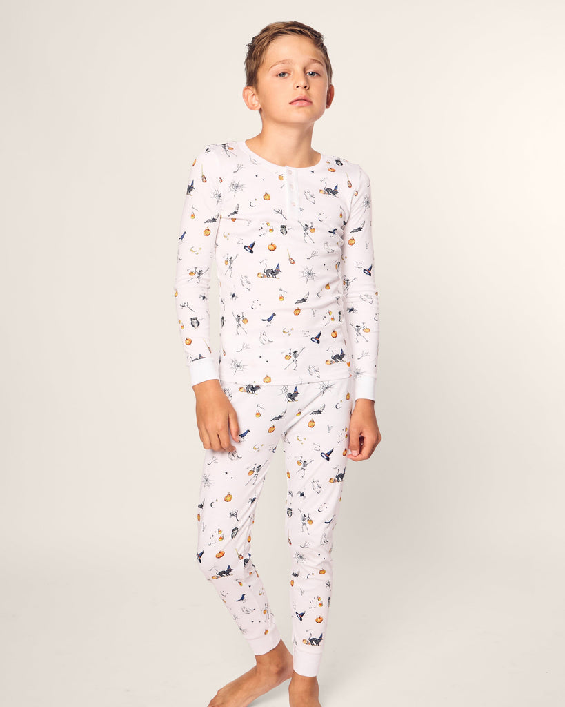 Kid's Pima Snug Fit Pajama Set in Trick or Treat Children's Pajamas TF Petite Plume 