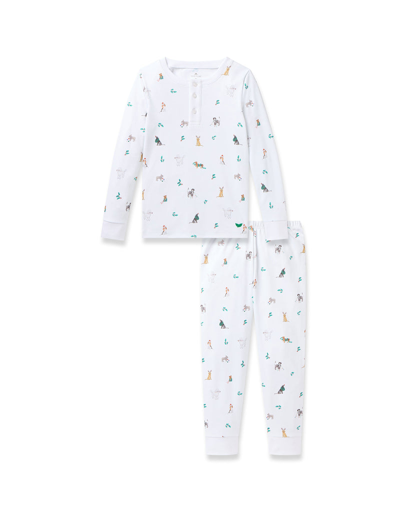 Kid's Pima Snug Fit Pajama Set | Jingle Paws Pajama Sets Petite Plume 