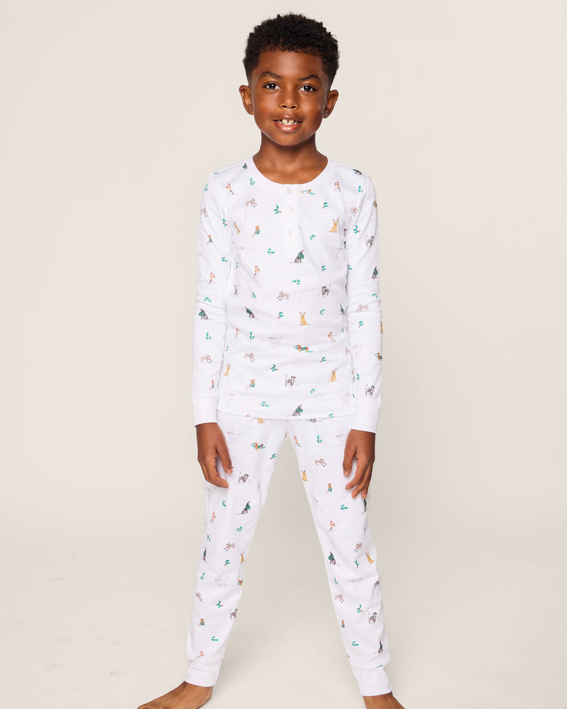 Kid's Pima Snug Fit Pajama Set | Jingle Paws Pajama Sets Petite Plume 