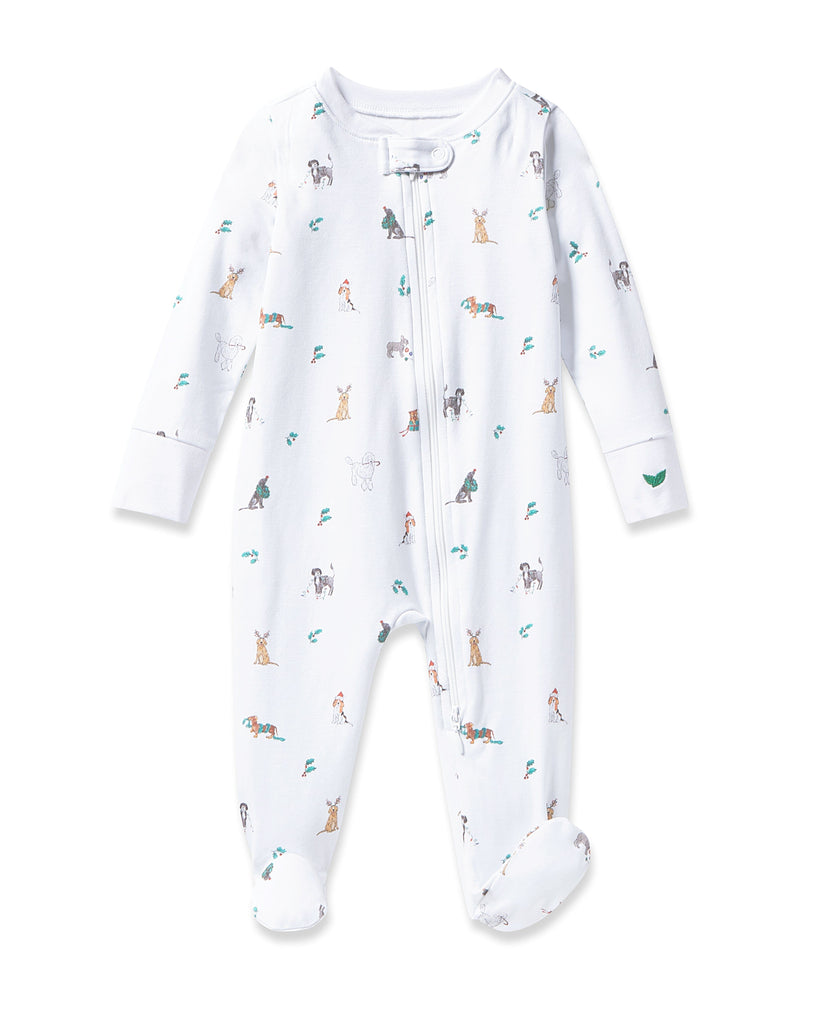 Baby's Pima Romper in Jingle Paws Children's Pajamas TF Petite Plume 