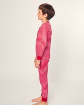 Kid's Pima Snug Fit Pajama Set | Red Stripe Pajama Sets Petite Plume 