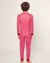 Kid's Pima Snug Fit Pajama Set | Red Stripe Pajama Sets Petite Plume 