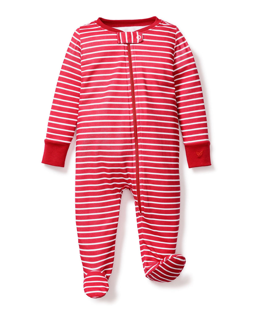 Baby's Pima Romper | Red Stripe Pajamas Petite Plume 