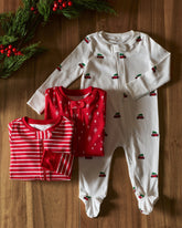 Baby's Pima Romper | Red Stripe Pajamas Petite Plume 