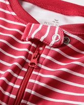 Baby's Pima Romper | Red Stripe Pajamas Petite Plume 