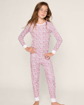 Kid's Pima Snug Fit Pajama Set in Fleurs de Rose Children's Pajamas TF Petite Plume 