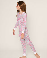 Kid's Pima Snug Fit Pajama Set in Fleurs de Rose Children's Pajamas TF Petite Plume 