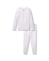 Kid's Pima Snug Fit Pajama Set in Blushing Bows Children's Pajamas TF Petite Plume 