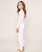 Kid's Pima Snug Fit Pajama Set in Blushing Bows Children's Pajamas TF Petite Plume 