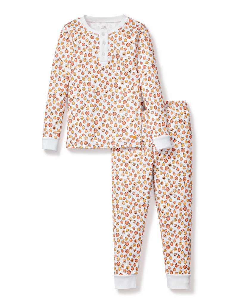 Kid's Pima Snug Fit Pajama Set in Pumpkin Patch Children's Pajamas TF Petite Plume 