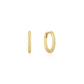 Thin Cz Studded Huggie Hoops Earrings eklexic 14K Gold Vermeil 