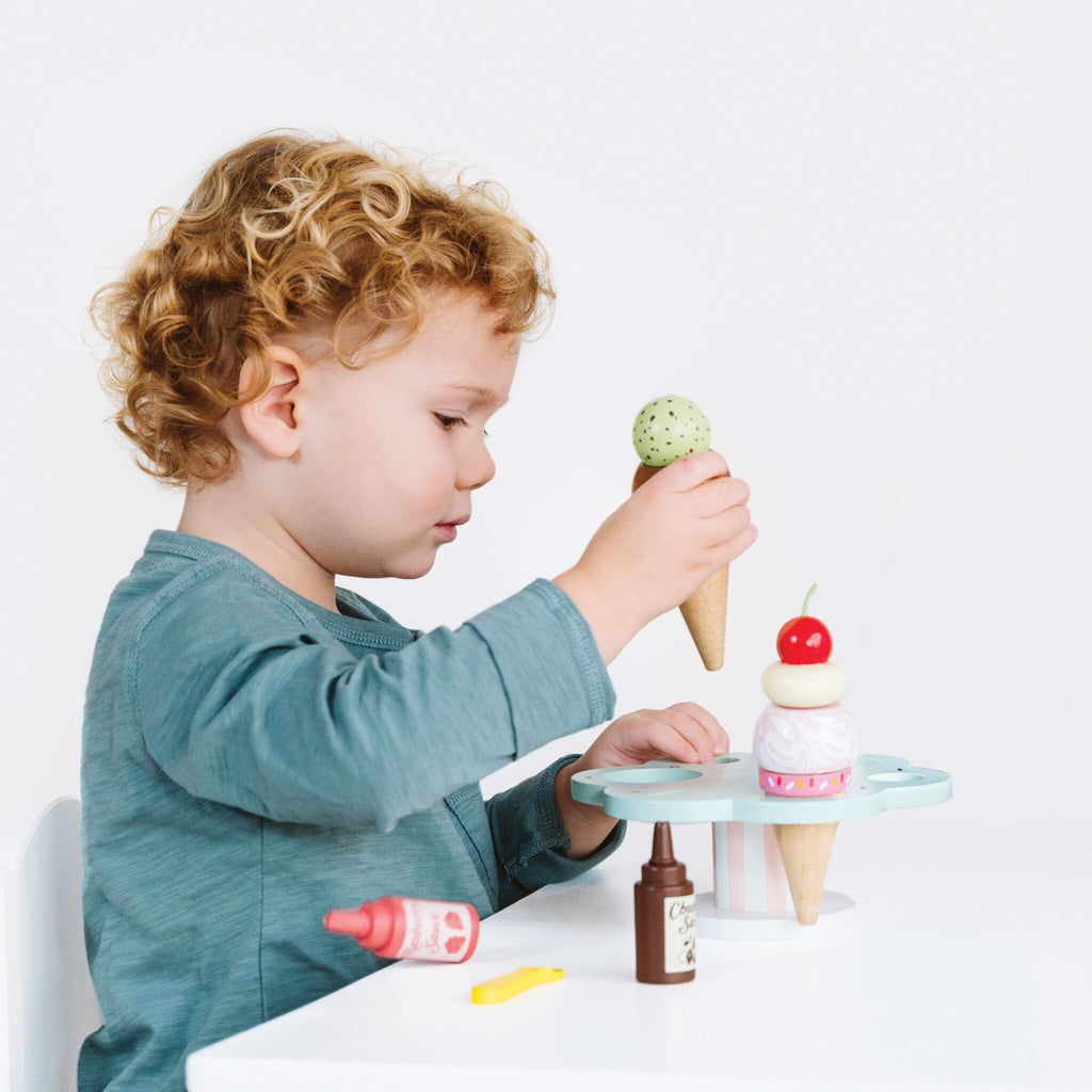 Wooden Ice Cream Stand & Toppings Play Foods Le Toy Van, Inc. 